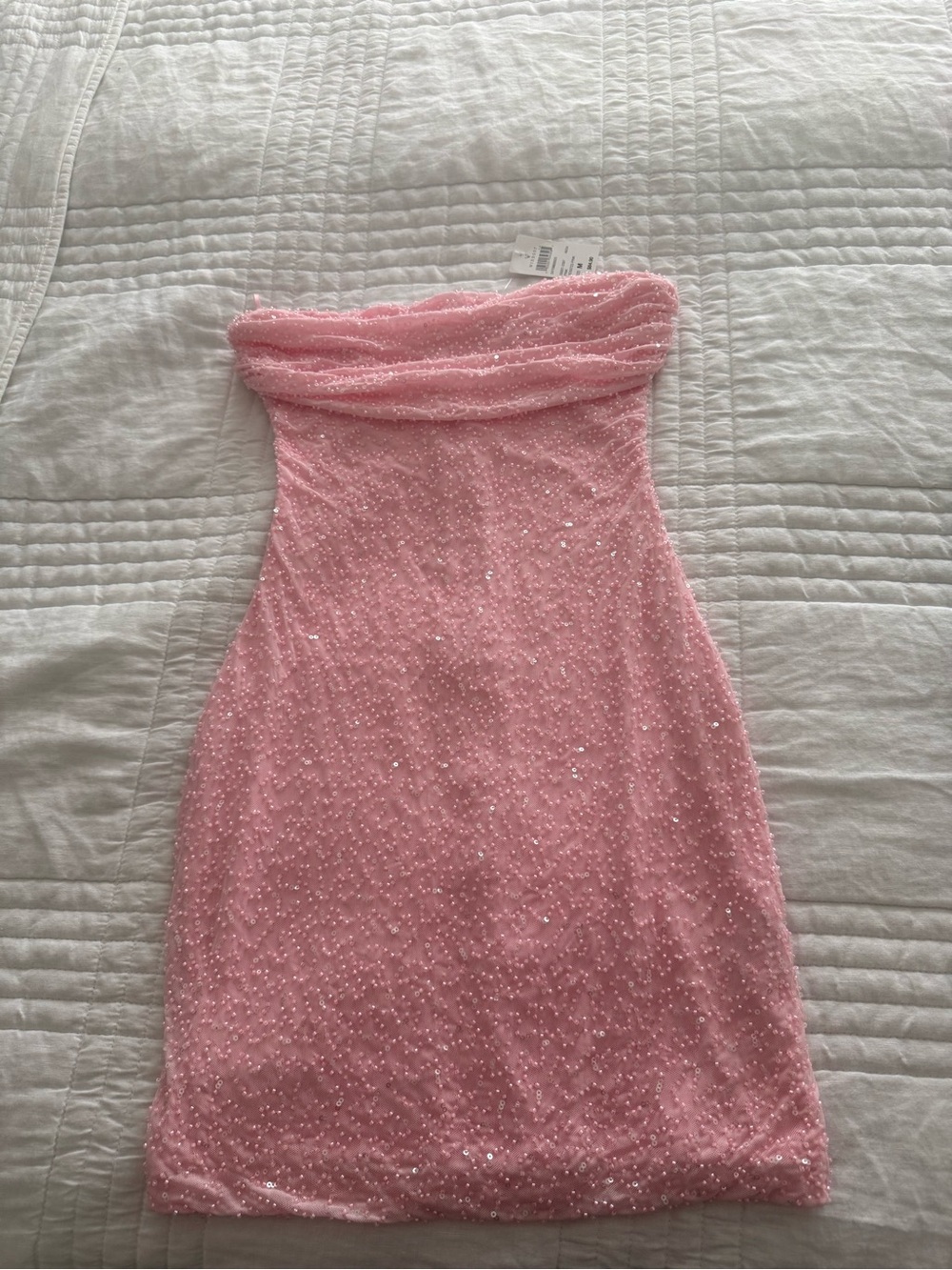 Windsor Strapless Pink Sequin Bubble Dress